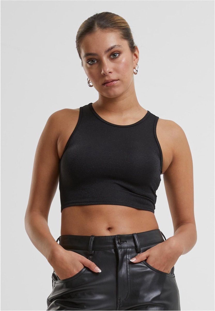 Urban Classics Glitter Crop top XXL Zwart