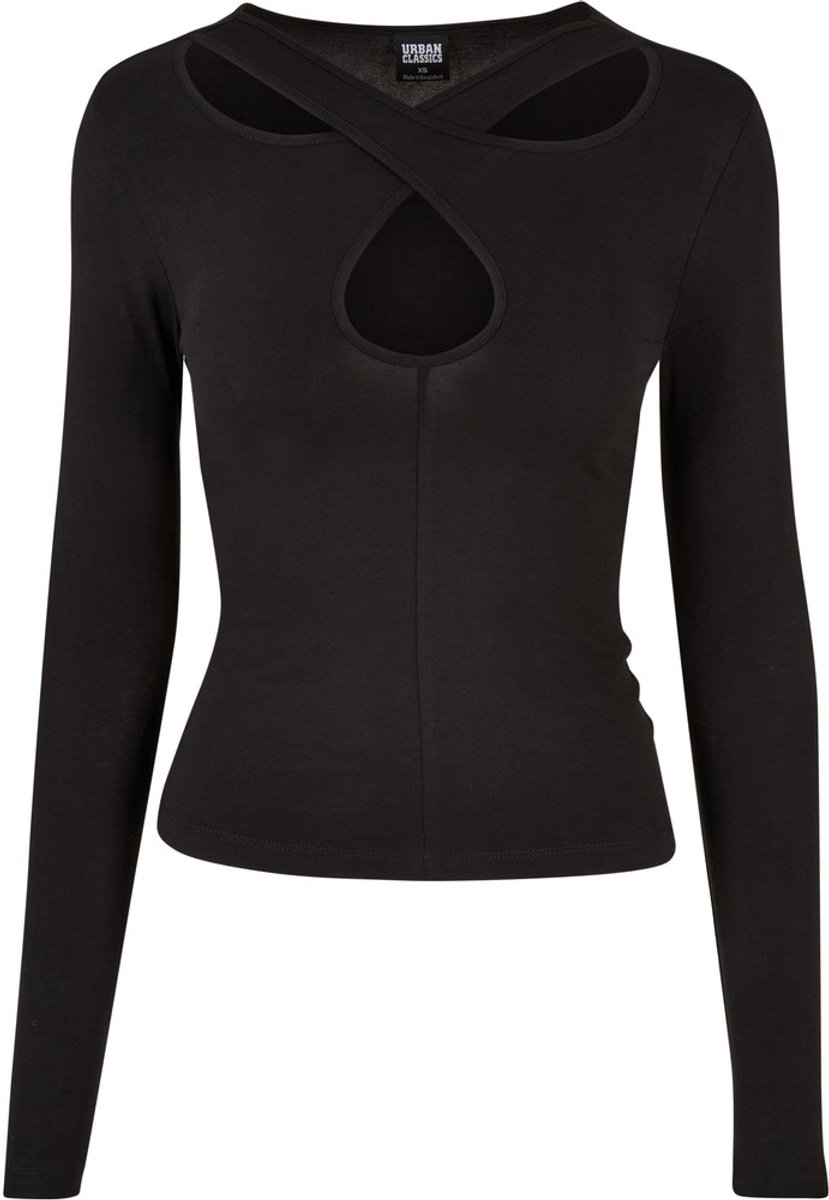 Urban Classics Crossed Cut Out Longsleeve top XS Zwart