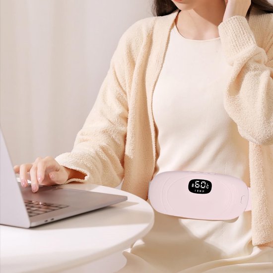 Bande chauffante menstruelle CHIWIN - Appareil de Massage - Soulagement des douleurs menstruelles - 5 réglages de température et 4 modes de Massage pour les douleurs et crampes abdominales - Rose