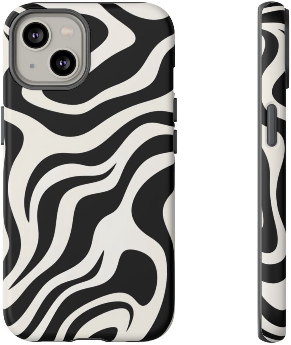 Zwart-Wit Abstract Zebra-Patroon – Telefoonhoesje Geschikt voor iPhone 14