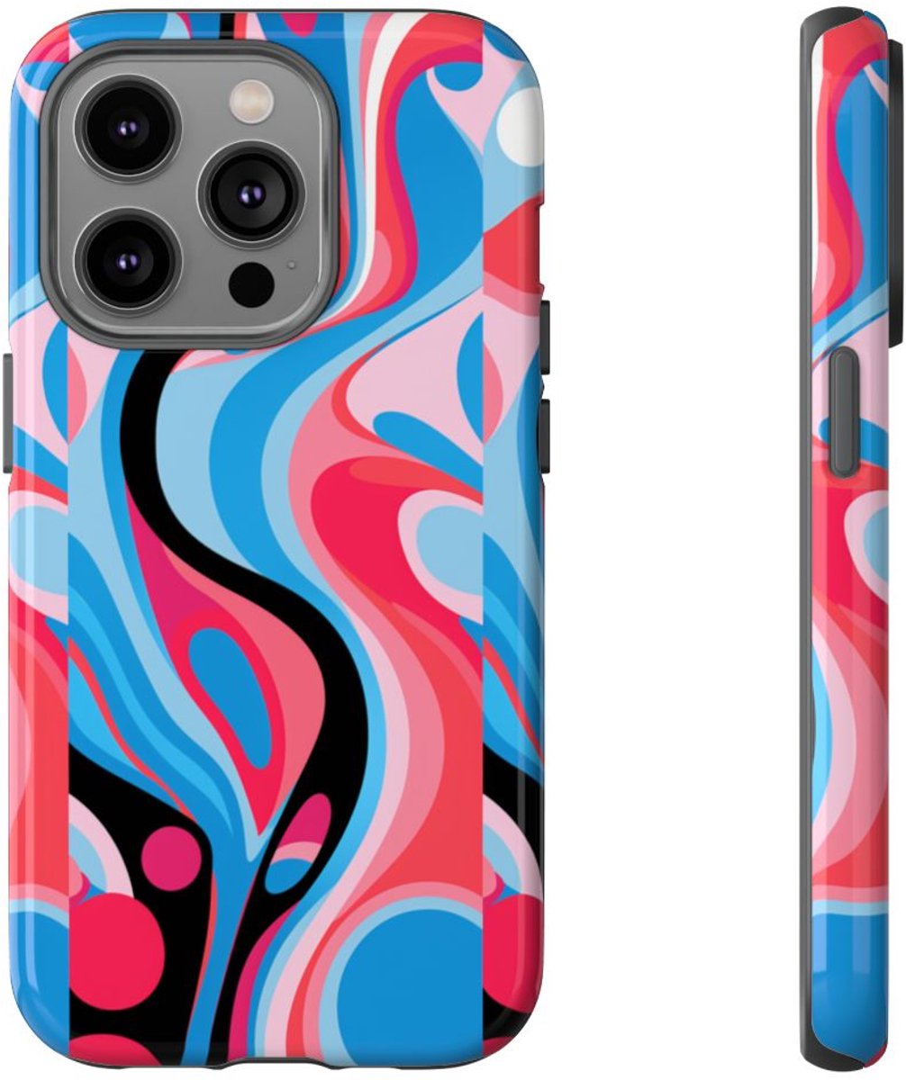 Abstract Kleurrijk Vloeiend Patroon – Telefoonhoesje Geschikt voor iPhone 14 Pro