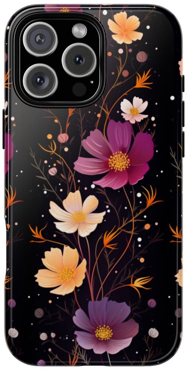 Elegant Bloemenpatroon met Cosmos – Telefoonhoesje Geschikt voor iPhone 16 Pro Max