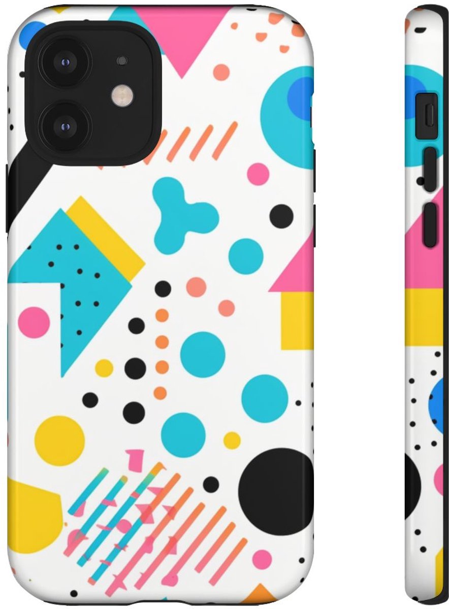 Kleurrijk Memphis Stijl Geometrisch Patroon – Telefoonhoesje Geschikt voor iPhone 12
