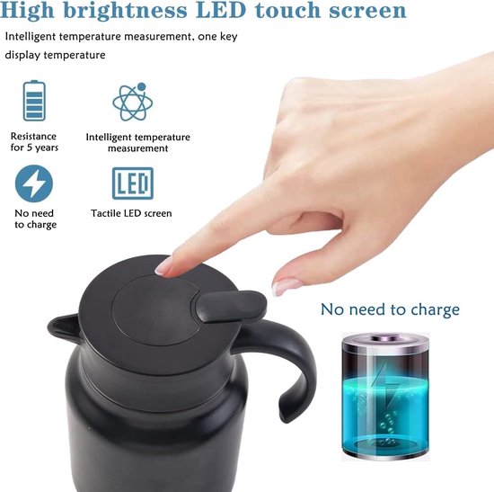 201 acier inoxydable vide Thermos thé cafetière 1.5L/2L Double paroi vide bouilloire isolé cruche d'eau