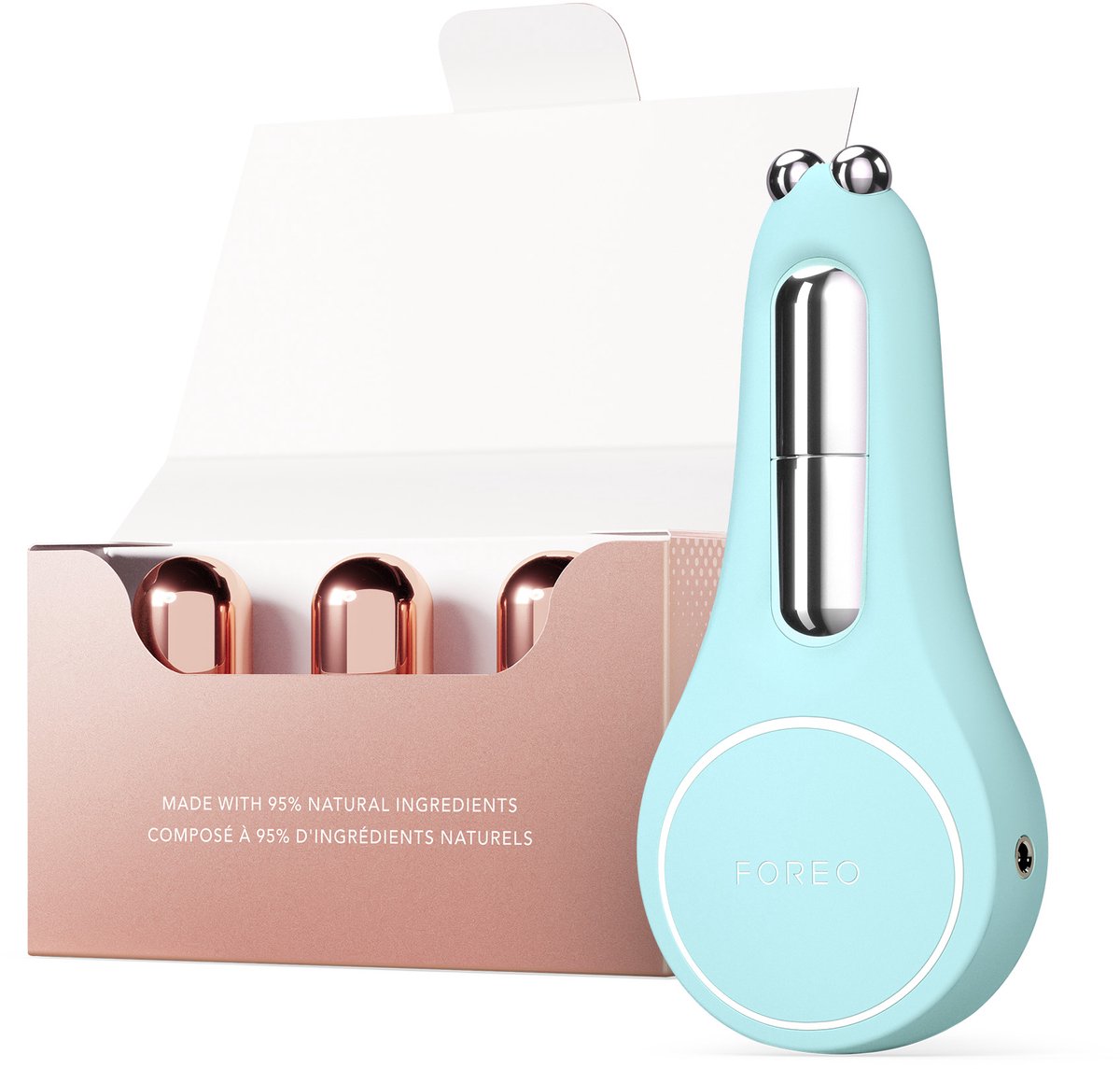 FOREO A Wink 'n' a Smile Bundle - BEAR 2 eyes & lips Artic Blue - Vermindert fijne lijntjes en maakt lippen voller
