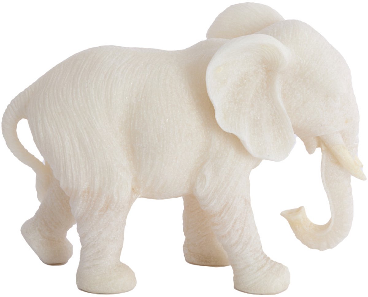 Ornament GAJAH - 26x11x18 cm - Wit
