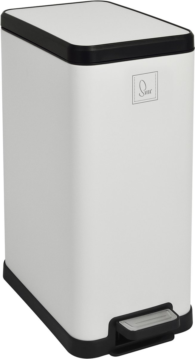 SVITA STM15 pedaalemmer - 15 liter incl. binnenemmer Softclose deksel wit