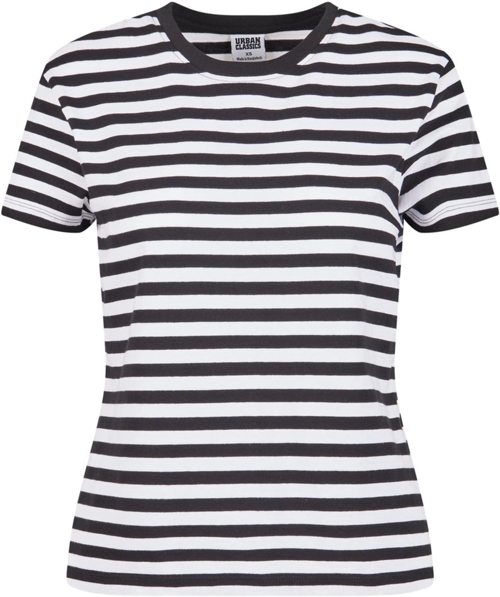 Urban Classics Regular Striped Dames T-shirt S Wit