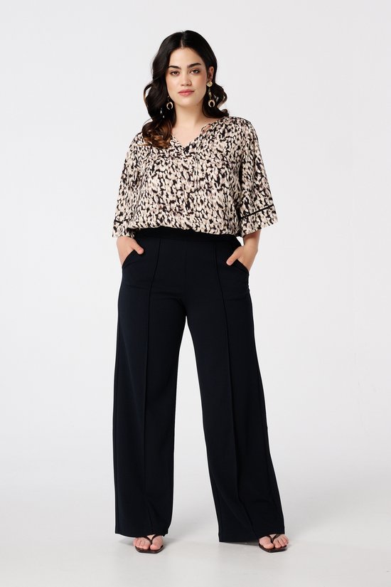 MS Mode Broek Rechtvallende broek met stretch