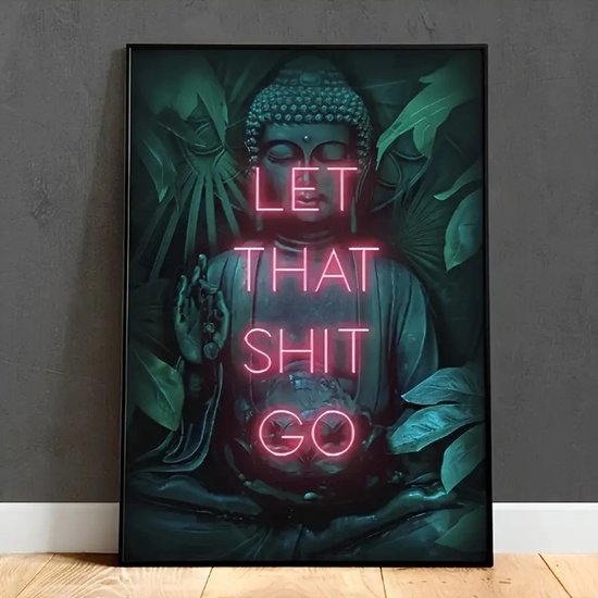 Canvas poster - WC poster - Toilet poster - Grappige poster - buddha - Buddhaposter- Zen - Zonder lijst