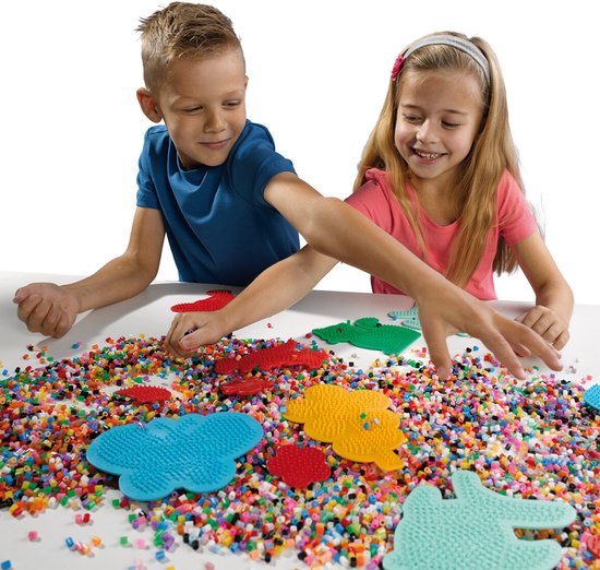 SES Creative - Beedz - Strijkkralen Grondplaten - 3 Stuks - Hexagon (Zeshoek) - Koppelbaar - Vanaf 5 Jaar