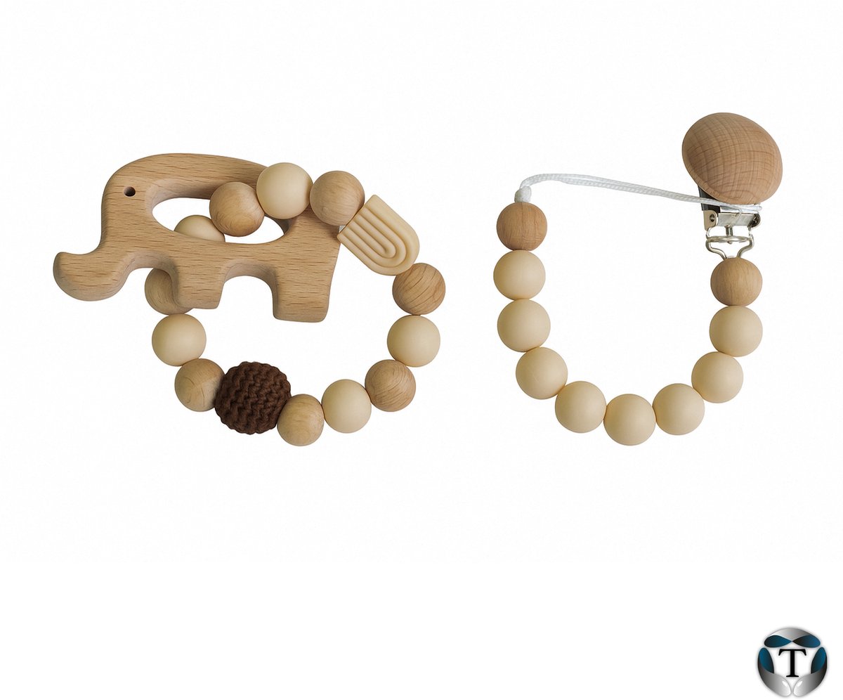 Speenkoord | Bijtring | Hulpmiddel Speen | Kralen | Earth | Silicoon | Hout | Houten Clip | Babyshower | Kraamcadeau | Jongen & Meisje | Baby | Speen | Speenketting | TheOldOmen |