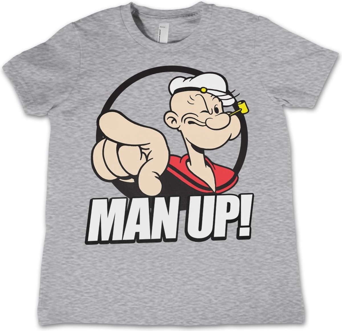 Popeye Man Up! Kids T-Shirt Kinder Heather-Grey-8 Jahre