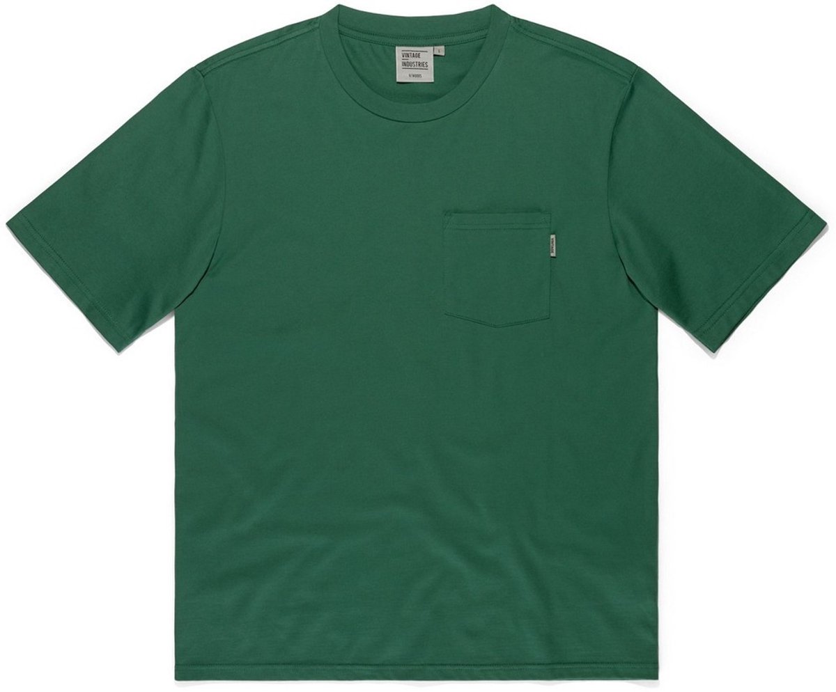 Vintage Industries T-shirt grijs Pocket T-shirt felgroen