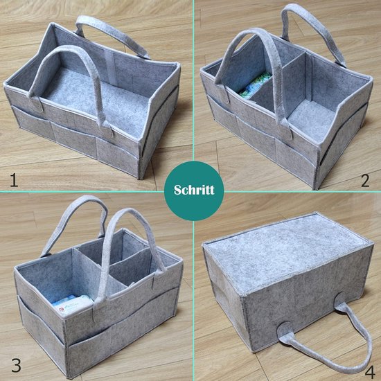 Luiertas - Opbergtas - Outdoor tas - Draagbare luiertas - Lichtgrijs van Merkloos — afbeelding 3
