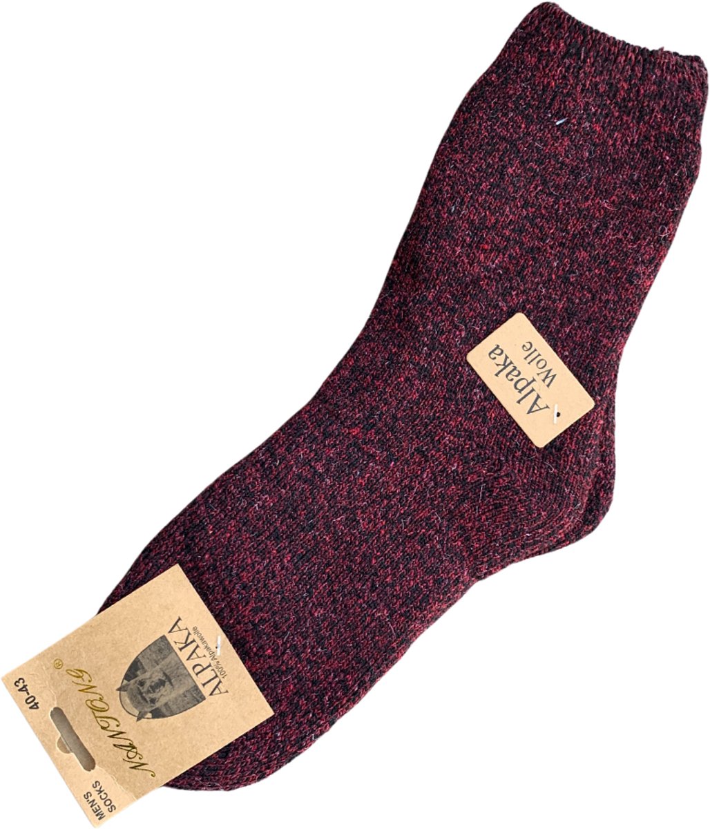 green-goose® Alpaca Damessokken | 1 Paar | Rood | 95% Alpaca Wol | Maat 35-38 | Heerlijk Warm en Rekbaar