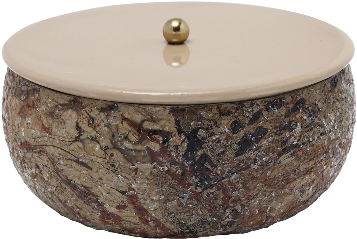 Present Time - Opbergbox Mosaic Marble - Bruin