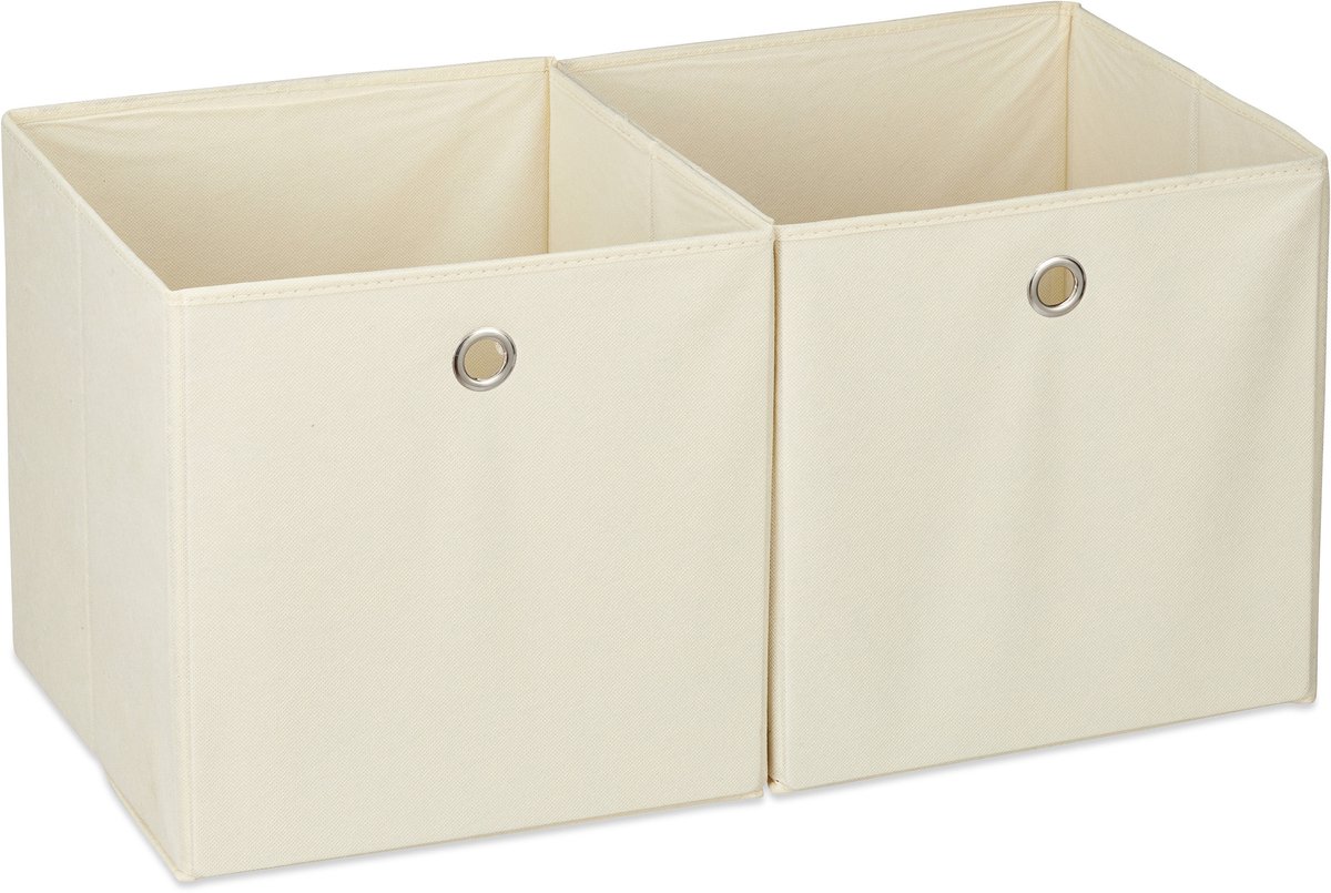 6 x opbergbox - stof - opvouwbaar - speelgoed - opbergmand - opbergen - beige