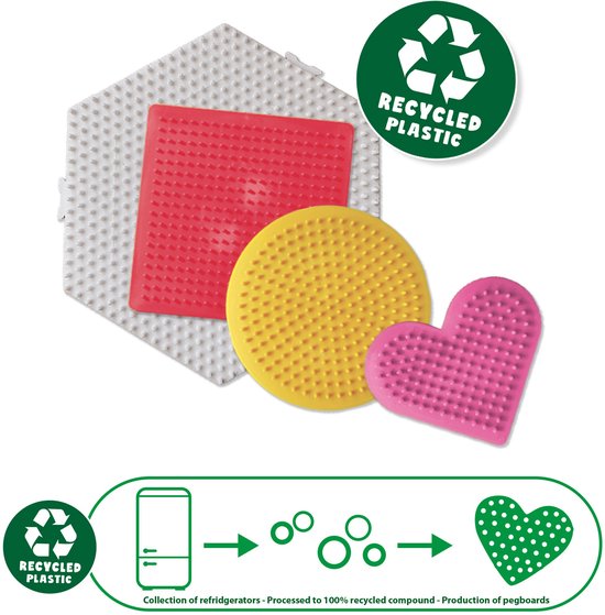 SES Creative - Green Beedz - 4 Strijkkralen Grondplaten - Gerecycled Materiaal - Duurzaam - Vanaf 5 Jaar