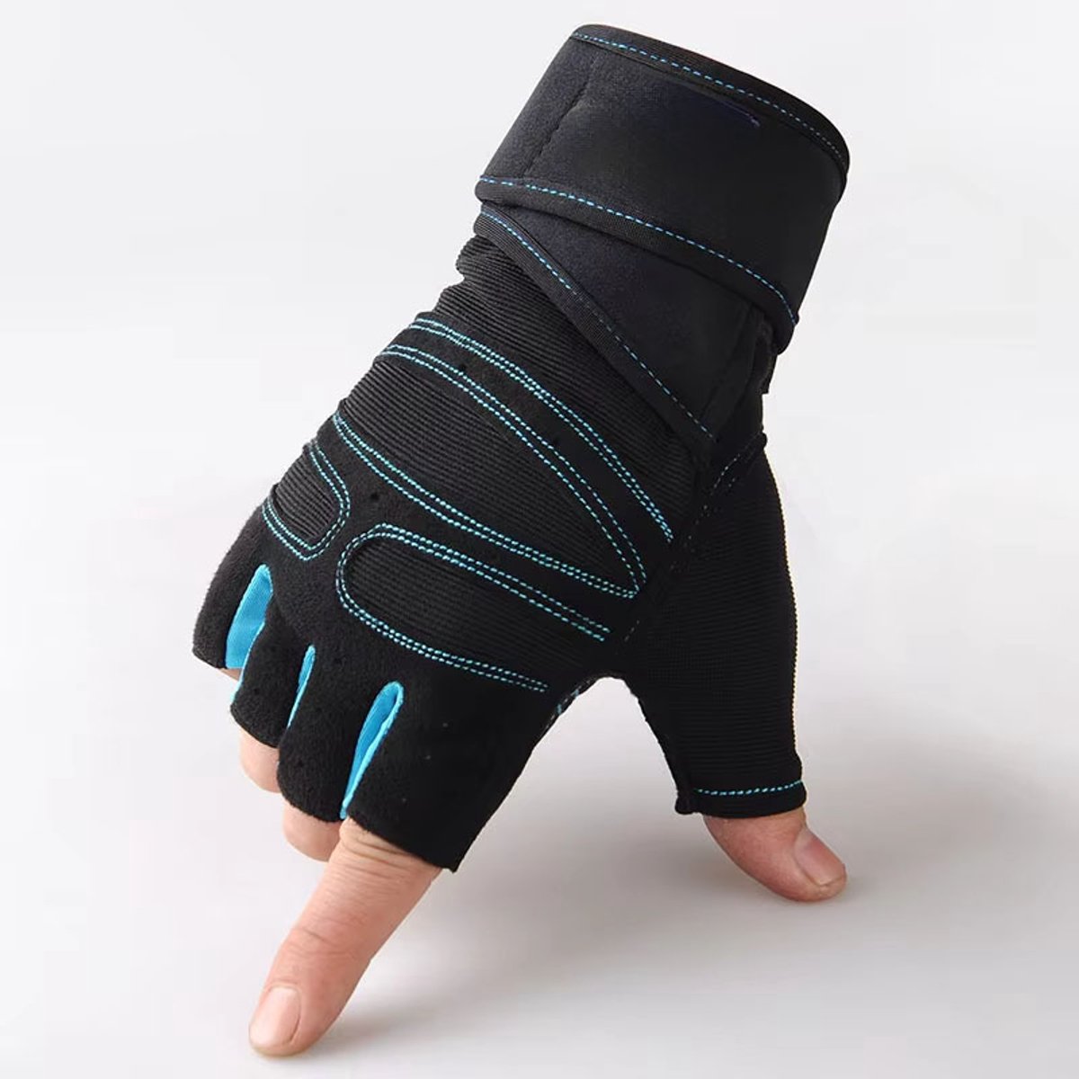 Fitness handschoenen zonder vingers maat M – sport handschoenen met polssteun voor heren & dames – krachttraining, dumbbell, fietsen, boksen, crossfit, haltertraining