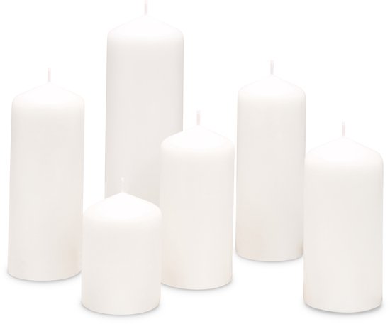Bolsius - Ensemble de Bougies cylindriques lisses - White nuageux