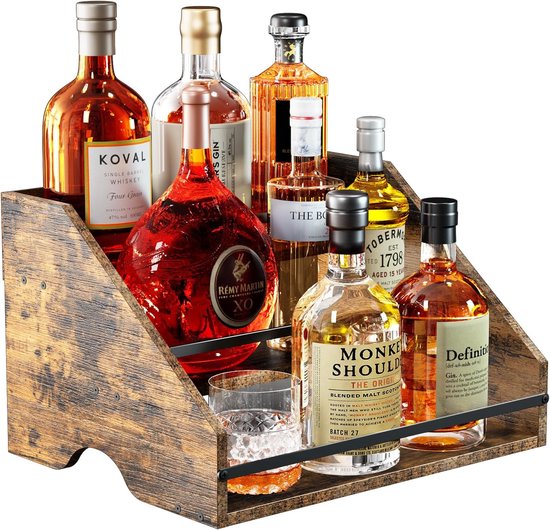 Homode Drankfles display plank, koffiestroop rack organizer, 3 niveaus