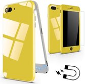 Magnetische case met gekleurd achter glas voor de iPhone 6 Plus/ 6S Plus -geel