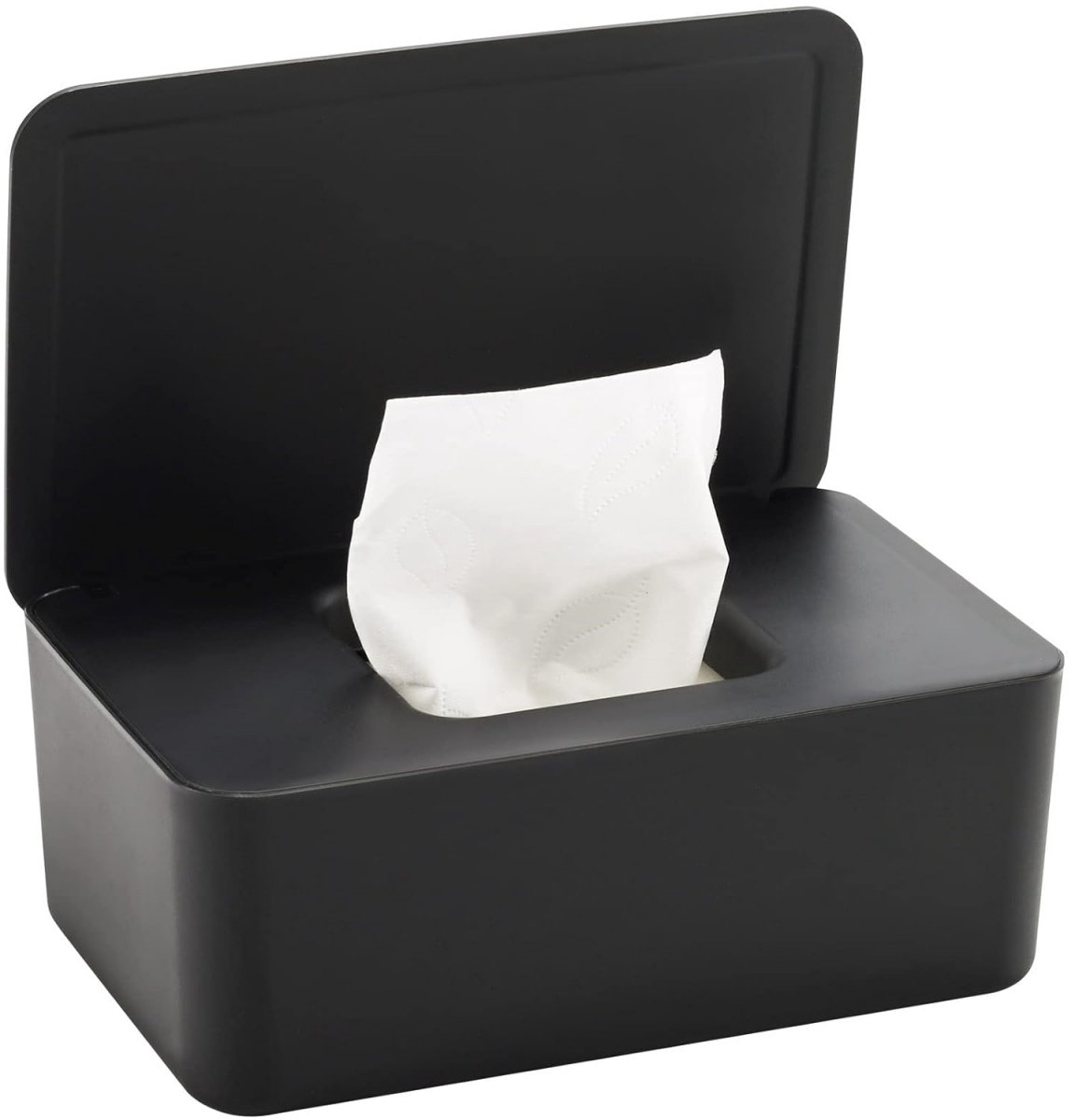 EXCITAT Opbergdoos voor vochtige doekjes - Houder voor nat toiletpapier - Houder voor vochtige doekjes met deksel - Houdt doekjes fris - Stofdicht - Geschikt voor thuis en op kantoor - Zwart