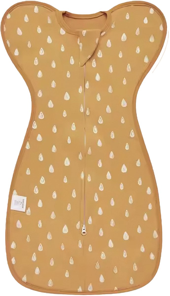 Honeybears Inbakerslaapzak – Slaapzak baby – Inbakerdoek baby – Swaddle - Okergeel - 3 tot 6 maanden - 68 cm – TOG 1.0