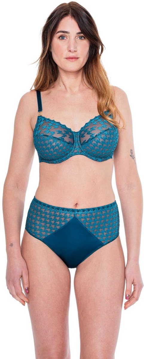 Louisa Bracq Tailor beugelbh – Neon Botanica – semi-transparant met borduursel - 85-100 B neon botanique