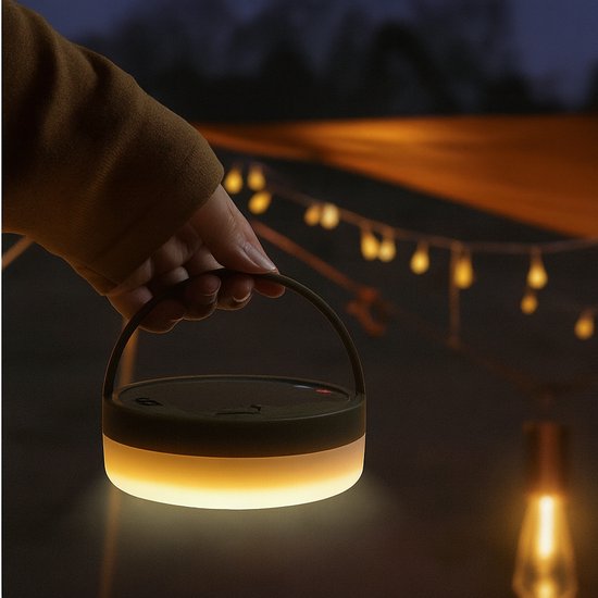 Niba® Accu Camping Lamp met 10m LED Lichtsnoer – 1800mAh – Oplaadbaar via USB-C – Warm Wit – Powerbank – String Lights voor Tent, Camper & Tuin — afbeelding 4