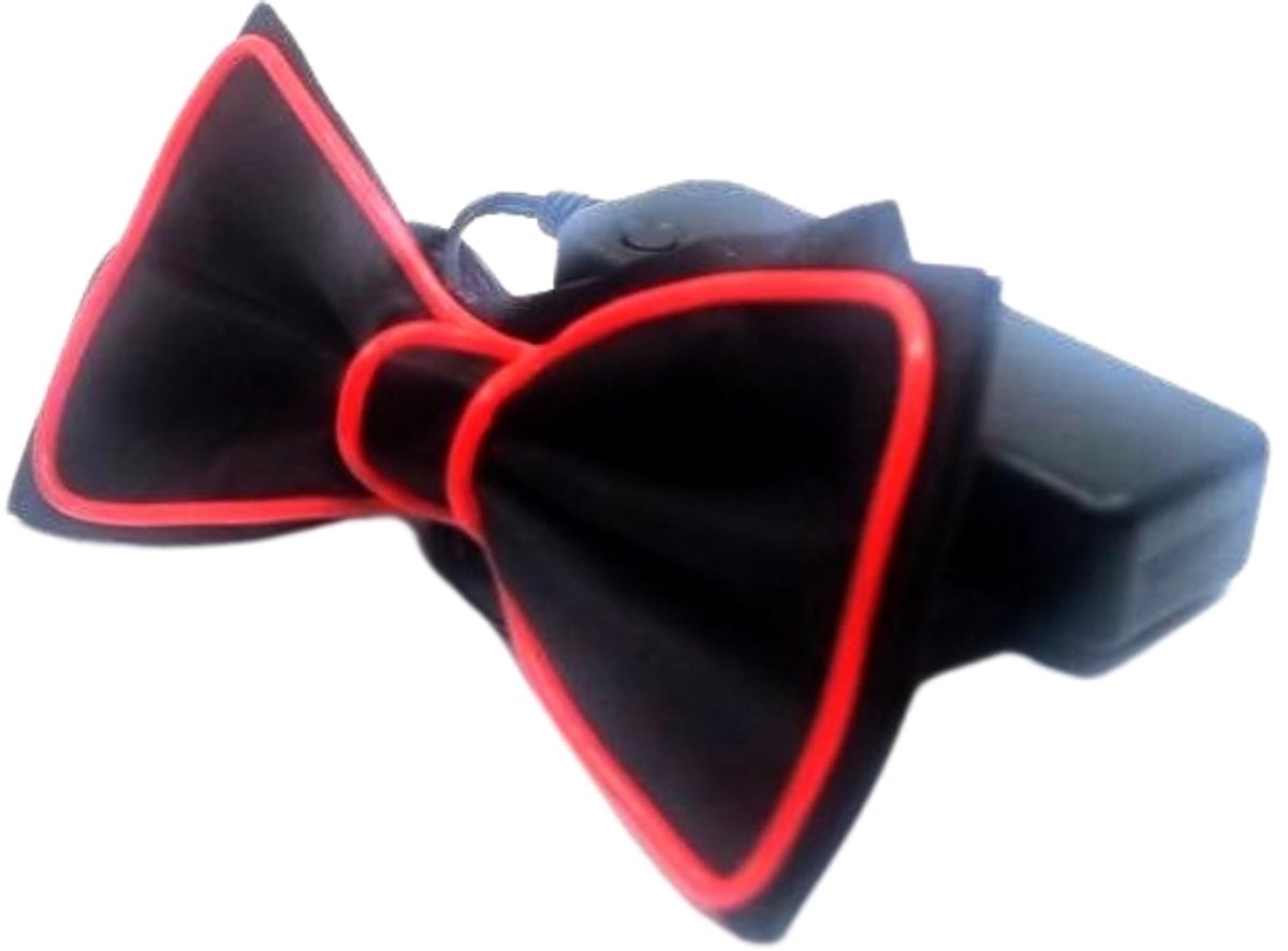 Doppler LED Bow Tie – Rode LED Party Vlinderdas voor Feesten, Bruiloften & Koningsdag – Zwarte Vlinderstrik / LED Strikje / Verkleedaccessoire
