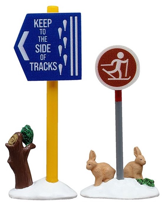 Lemax - Cross Country Ski Sign - Set van 2