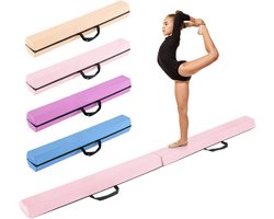 foto van COSTWAY Evenwichtsbalk, 210 cm, opvouwbare gymnastiekbalk, gymnastiekbalk, antislip, balansbalk tot 73 kg, draagbare balk met draaggrepen, gymnastiek balansbalk voor thuis gymnastiek