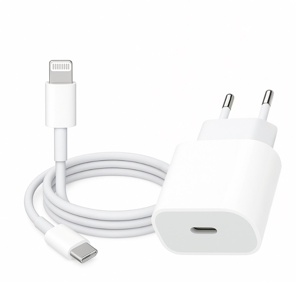 Snellader - 20W USB-C met 2M Geschikt voor Lightning Kabel - Wit