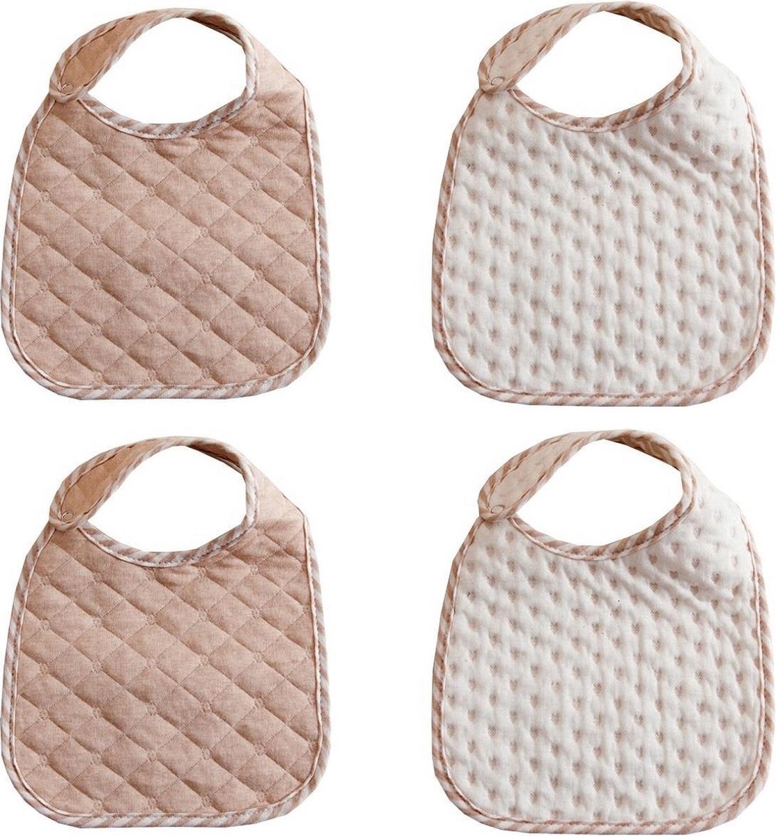 Baby Slabbetjes – Set van 4 – Waterproof Laagje – Biologisch Katoen – 0-2 Jaar – Aardetinten