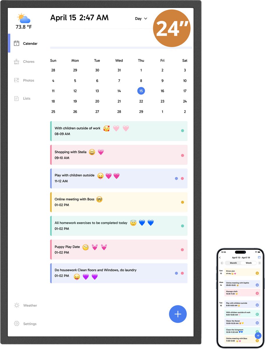 EKASN Digitale Kalender 24" - Digitale Fotolijst - Full HD - EKASN - €499,99