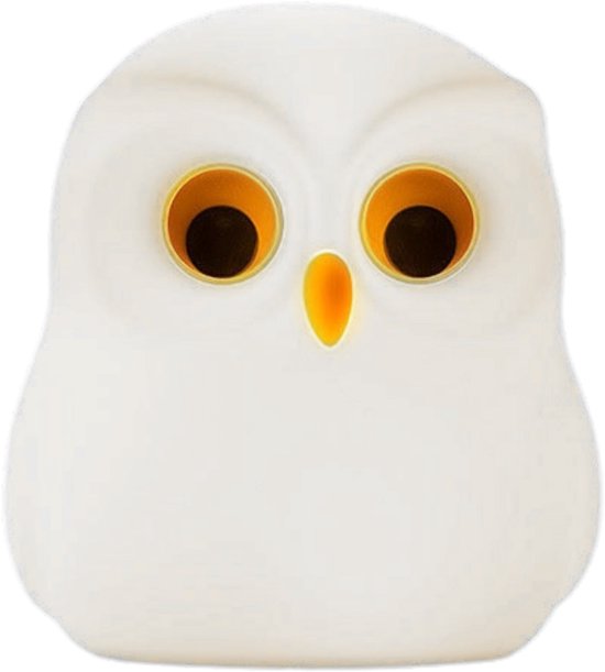 Ynkkvre - Schattige Uil Kinder Nachtlampje - USB Oplaadbare Dierlamp - Creatief Slaapkamer Nachtlampje voor Kinderen - Touch Control - Veilig Siliconen, ABS+PC Materiaal - Bedlampje - Wit van Ynkkvre — afbeelding 2