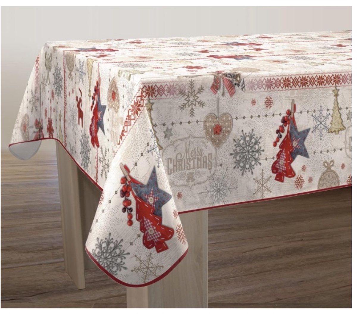 Kerst tafelkleed 150 x 240 cm - Rechthoekig - Kerst decoratie - Tafel - Eettafel - Christmas Tafellaken - Kerstdiner - kerst accessoires - Kerstcadeau - kerst actie fijne kerst - kerst patroon - kerstavond - fijne kerstdagen - kerstman - sinterklaas