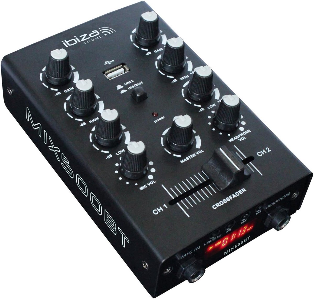 2-Kanaals USB Mengpaneel met Bluetooth en Microfooningangen