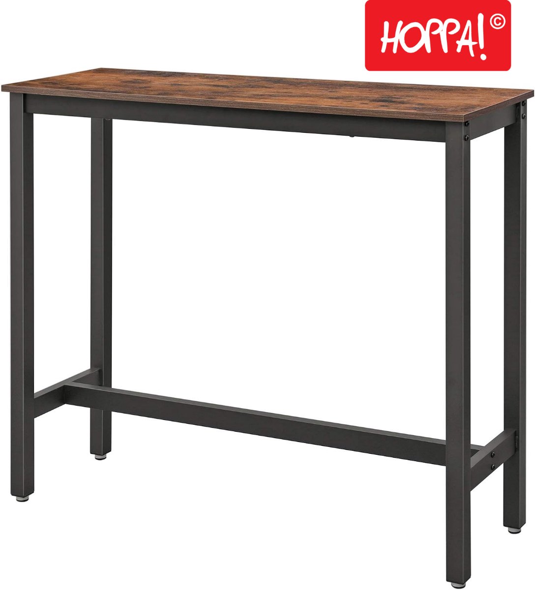 Hoppa! Vintage bartafel van metaal | Bruin | 110x40x100 cm (LxBxH)