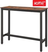 Tectake – Table de bar étroite industrielle 120 x 40 x 100,5 cm – Plateau MDF bois clair – Support acier robuste – Pieds réglables pour stabilité