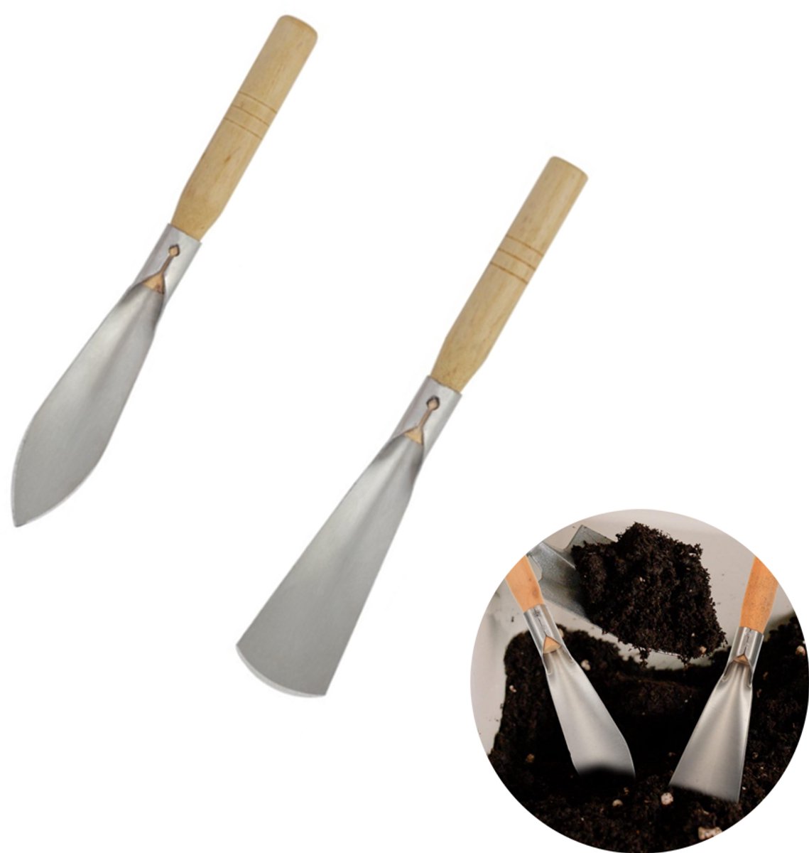 Miniatuur Tuin Gereedschap - Elegant Tuin Gereedschap - Handig voor in de tuin - RVS - Elegant Tuin Gereedschap - Handig voor in de tuin - Mini tuingereedschap voor kamerplanten of kinderen in de tuin - 31.6cm - 2 stuks