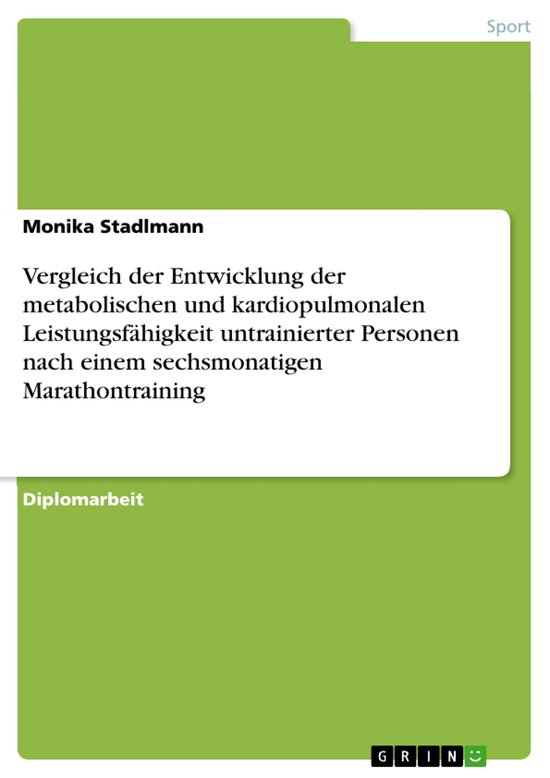 Vergleich der Entwicklung der metabolischen und kardiopulmon ... - cover