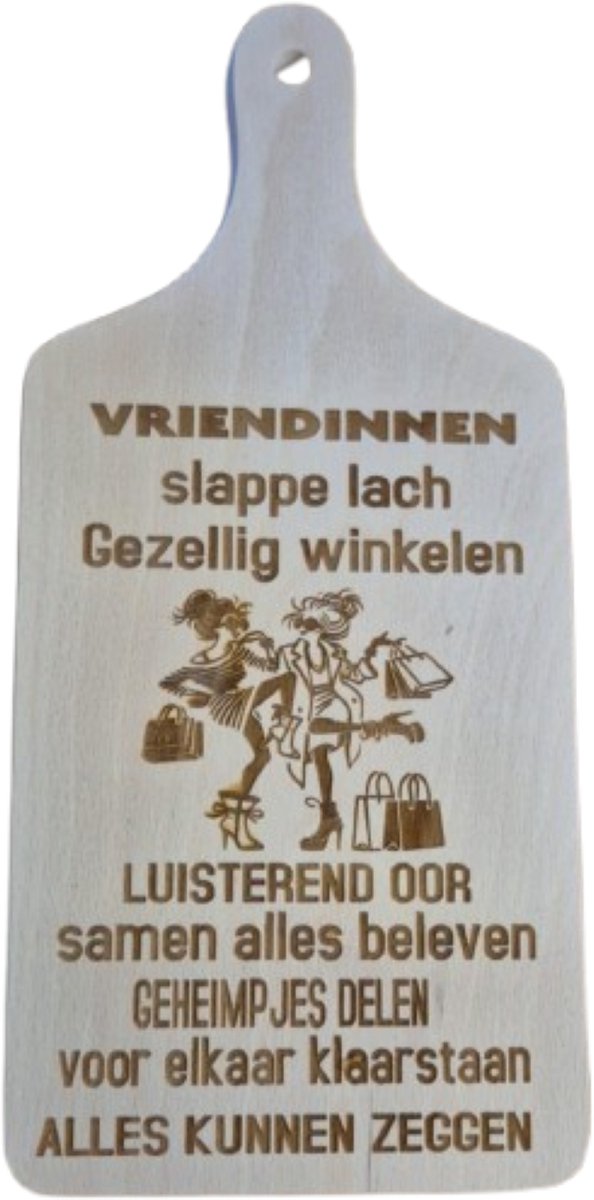 Snijplank - serveer plank tekst vriendinnen met afbeelding