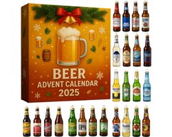 Bier En Whisky Adventkalender 2025 - 24 Daagse Whisky Proefreis met Miniaturen - Kerst Aftelkalender voor Whisky Liefhebbers
