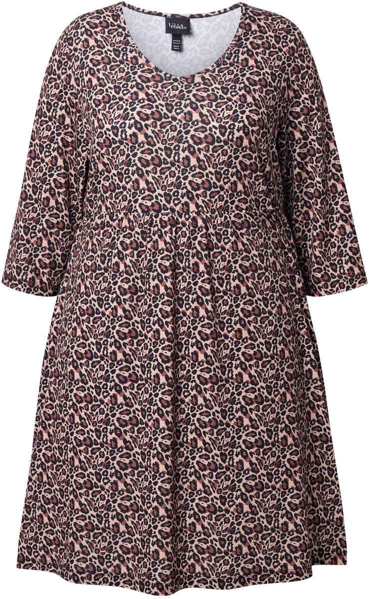 Ulla Popken Dames - Longshirt A-lijn V-hals 3/4-mouwen zakken - Zwart - Maat 46+