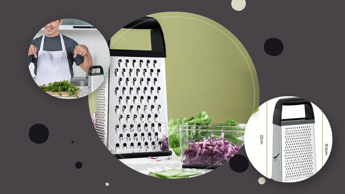 Rasp van de roestvrij staal de Multifunctionele Doos met 4 Kanten voor Keuken Groenten Fruit Kazen