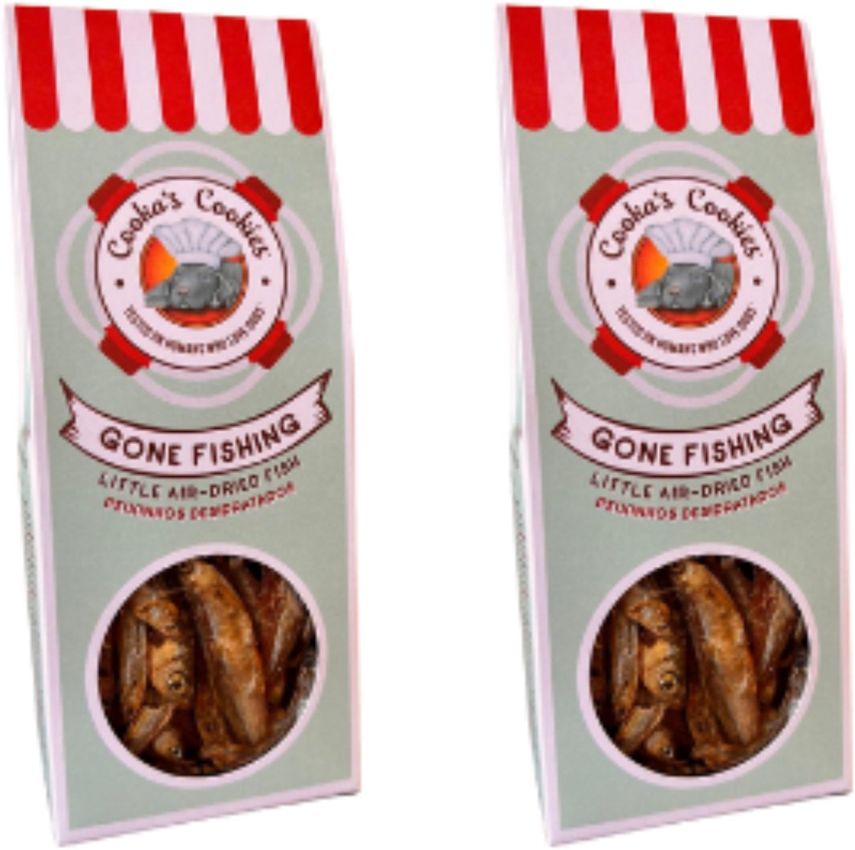 Cooka Cookie's -100% natuurlijke Hondensnacks - Lucht gedroogde vis-2-PACK- Voordeel set