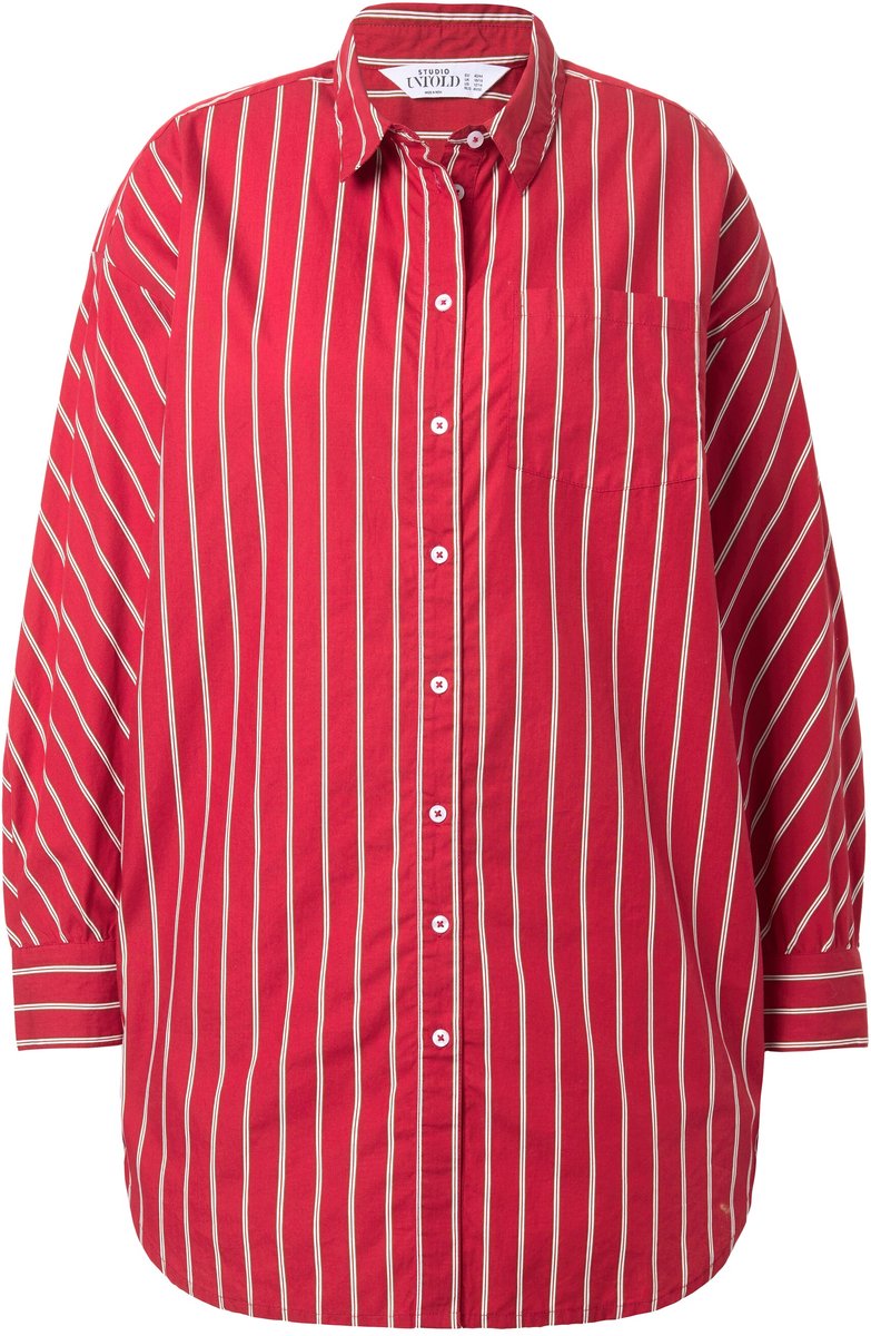 Studio Untold - Dames - Overhemd oversized strepen - Rood - Maat 46+